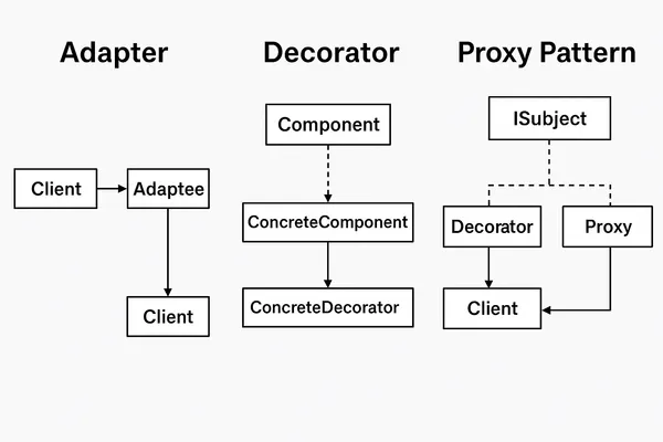 Proxy vs Decorator vs Adapter Patterns Comparison