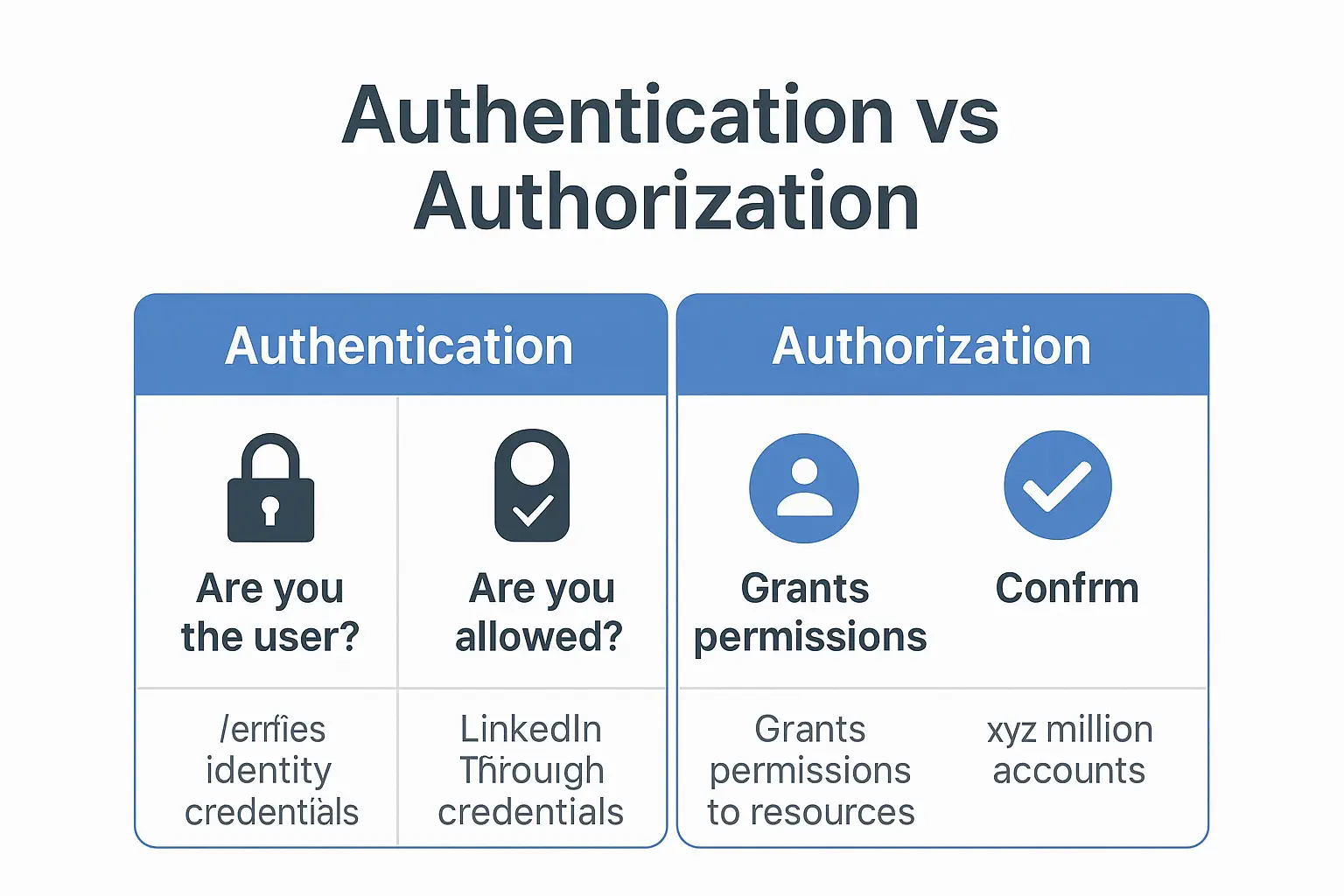 Authentication vs Authorization visual