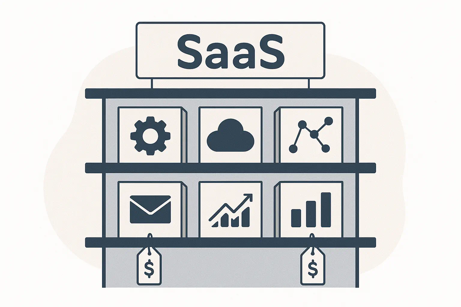 Store shelf with SaaS tools